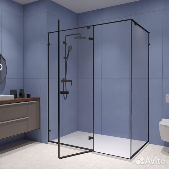 Душ. уголок 120x100x200 чёрн. прозр. стекло SV-04