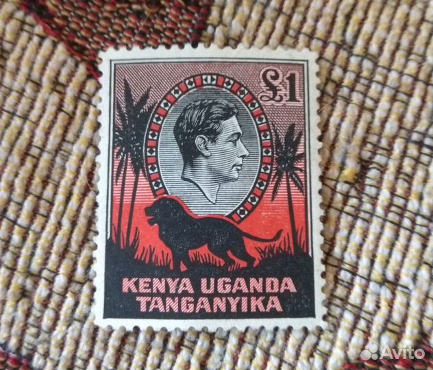 Марки 1938 британские колонии Танганьика Уганда Ке