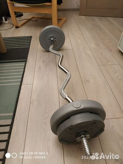 Гантели Domyos, гриф изогнутый, блины Torneo