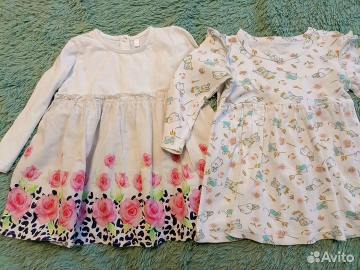 Большой пакет вещей на девочку 74-86р