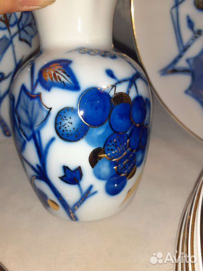 Сервиз фарфоровый СССР кофейный Виноградная лоза