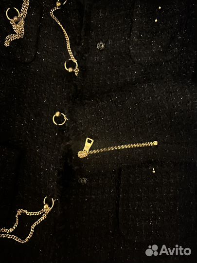 Черный твидовый жакет Moschino (Оригинал)