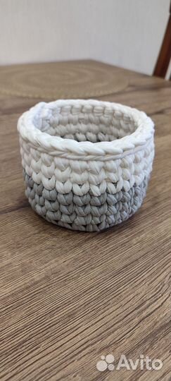 Корзинка из трикотажной пряжи