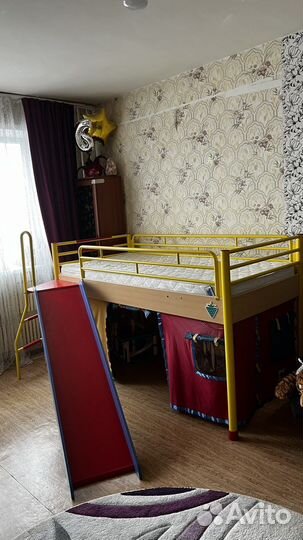 Кровать чердак с горкой