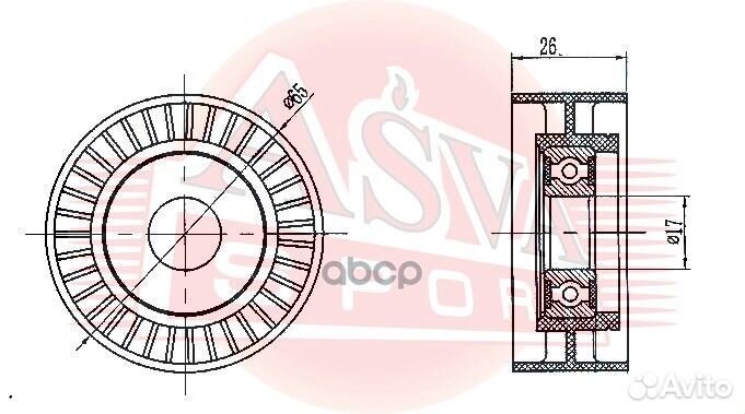 Ролик натяжной nsbp-010 asva