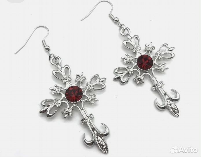 Серьги новые крестики