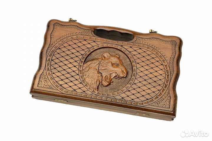 Нарды и шашки резные Тигриный рык 31 х 36 см бук Армения 62665