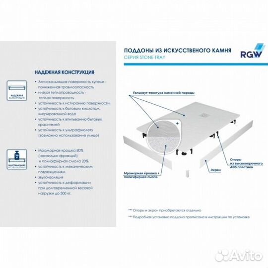 Душевой поддон RGW ST-0147W 140x70