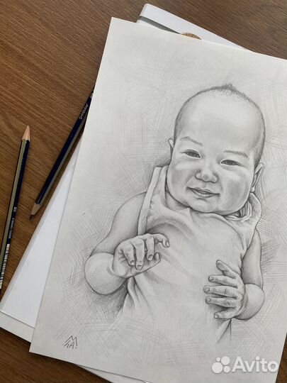 Портрет на заказ по фото карандашом