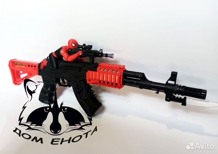 Игрушка автомат человек паук с подсветкой