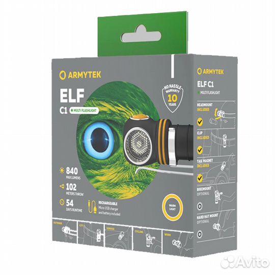 Фонарь ArmyTek Elf C1 XP-L USB Теплый F05002W