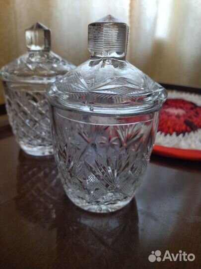 Сахарница хрустальная
