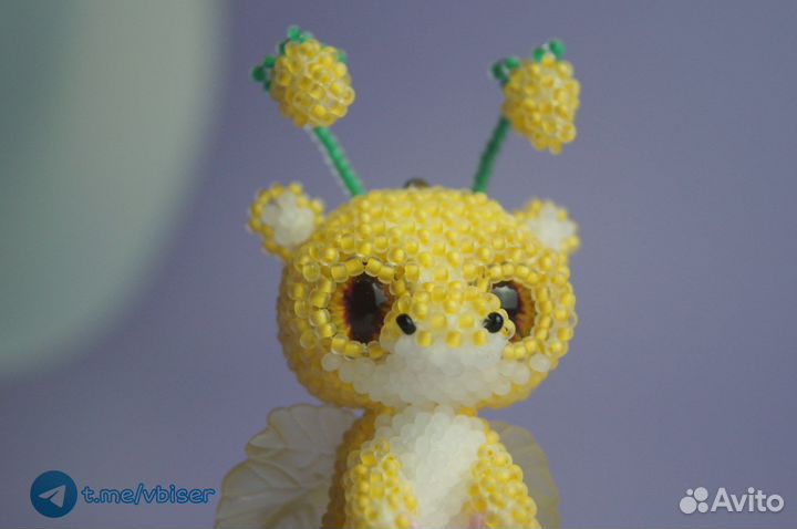 Брелок амигуруми из бисера дракон ручная работа