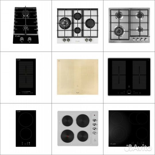 Варочные поверхности индукция, электро, газ LEX