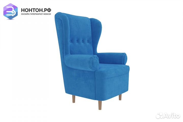 Кресло Торин велюр голубой