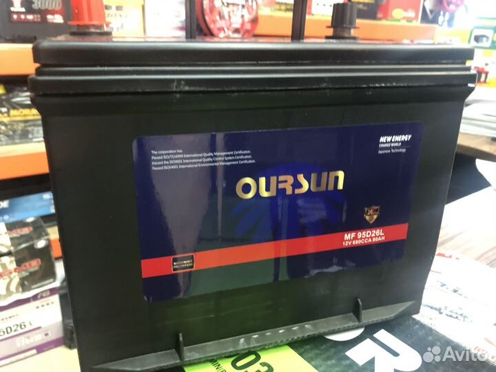 Аккумулятор oursun Asia 80Ач обратная пол.MF95D26L
