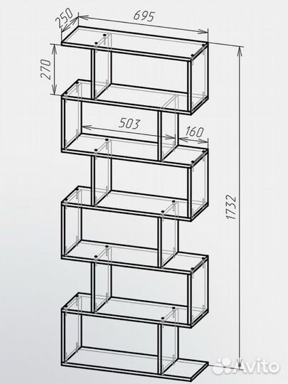 Стеллаж деревянный напольный