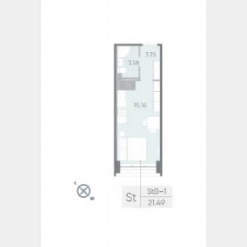 Квартира-студия, 22 м², 17/17 эт.