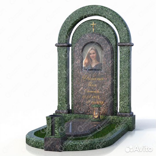 Памятники комбинированные из природного камня