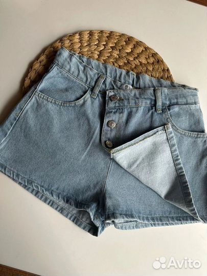 Джинсовые юбка- шорты zara