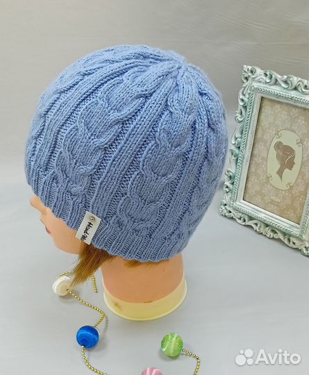 Шапка женская вязаная, ручная работа