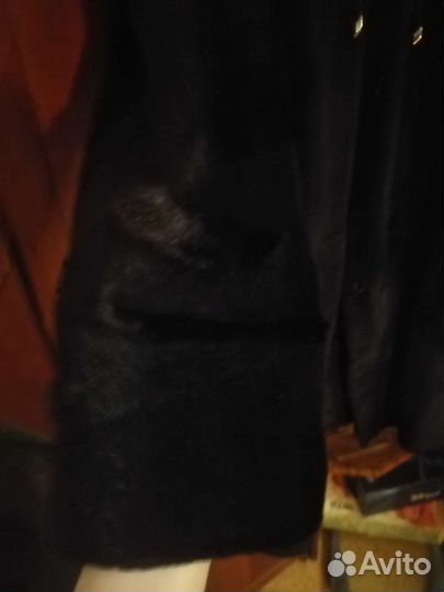 Шуба из стриженной нутрии с норкой