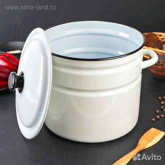 Кастрюля цилиндрическая, 10 л, индукция, без декол