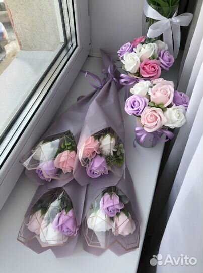 Букет из мыльных роз