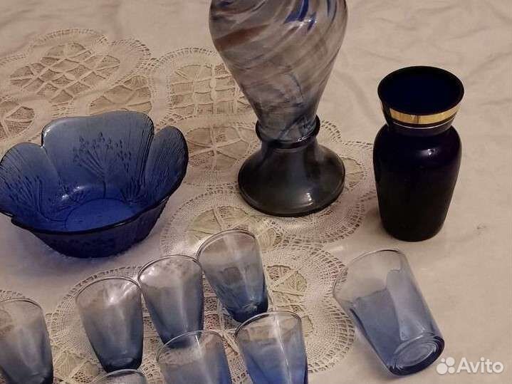Салатник, рюмки, вазы