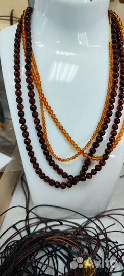 Янтарь бусины