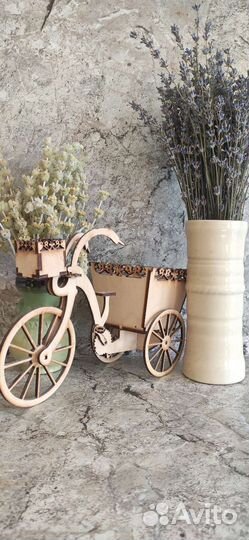 Декоративный велосипед деревянный