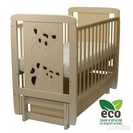 Детская кроватка 05 Жираф 3D (венге/сл.кость)