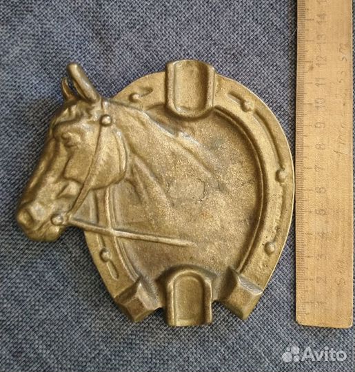 Пепельница лошадь подкова латунь винтаж