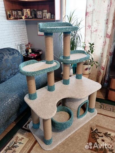 Домики для кошек, когтеточки, комплексы