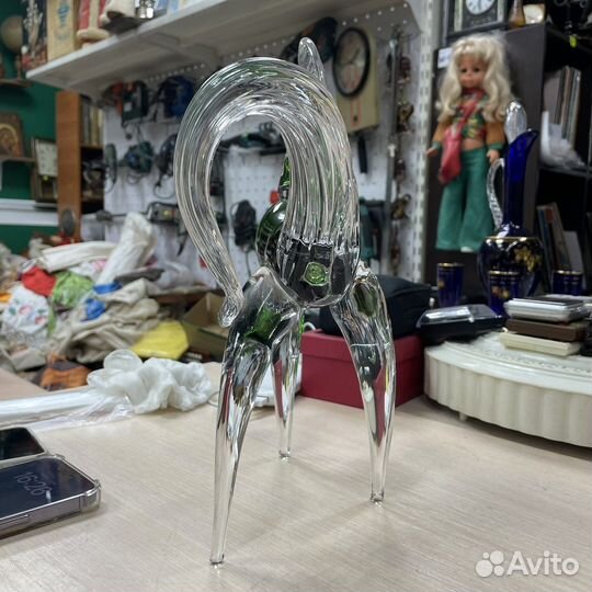 Лошадь цветное стекло гусь хрустальный СССР (сзр)