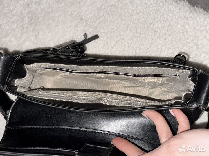 Сумка багет кожаная y2k