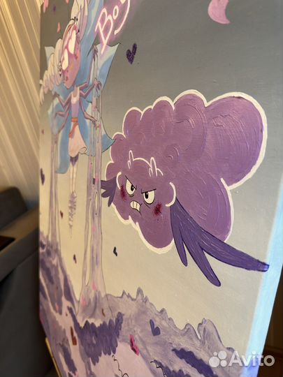 Большая картина маслом на холсте Бабочка