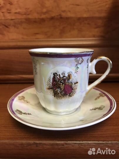 Кофейный сервиз(фарфор в перламутре) (пр-во Китай)