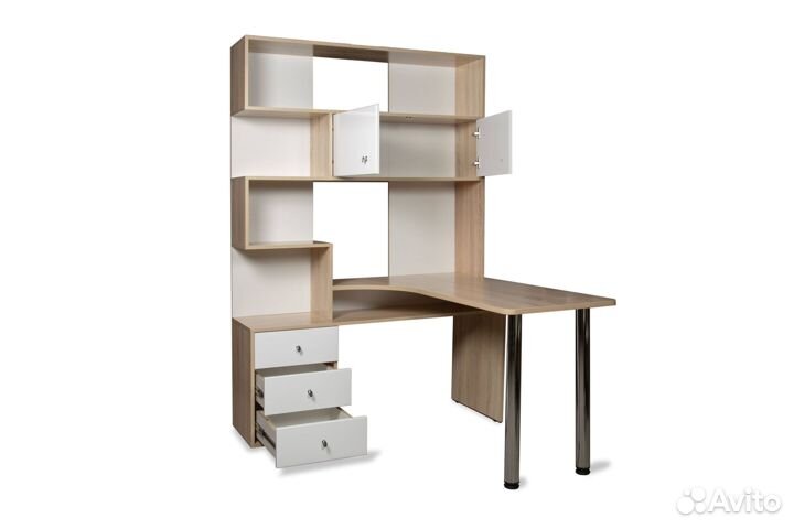 Стол ск 10 правый дуб сонома/белый, черный