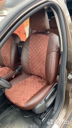 Авточехлы алькантара ромб