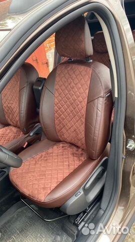 Авточехлы алькантара ромб