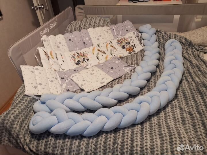 Бортики в детскую кроватку, бортики косички