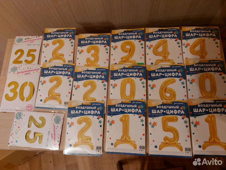 Фольгированные большие шары-цифры высота 81 см