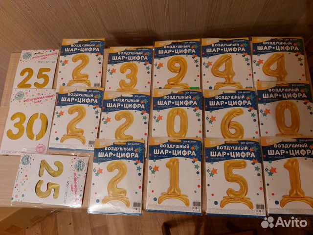 Фольгированные большие шары-цифры высота 81 см