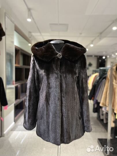 Шуба норковая с капюшоном 46 48 размер