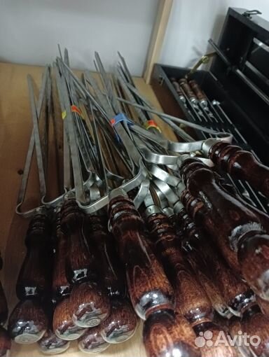 Двойной шампур для цельной курицы 400мм/12мм