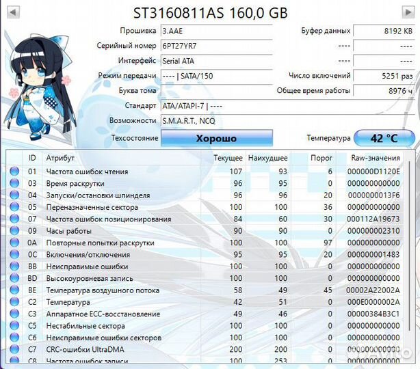 Seagate st3160811as HDD 3.5 250 gb