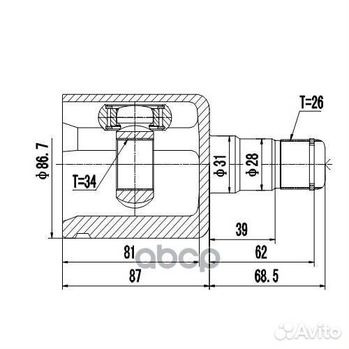 Шрус внутренний перед лев Z87961R Zikmar