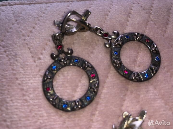 Серебряные сережки с фианитами