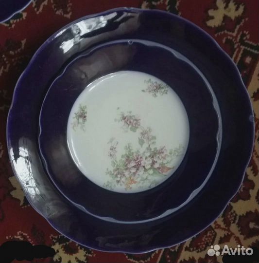 Россия.19 век. Набор блюд.Кобальт.Батенинъ